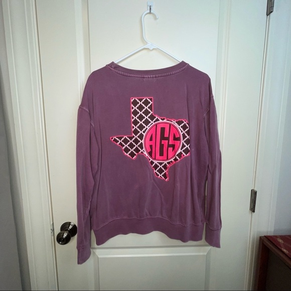 Texas A&M Mauve Crewneck Sweatshirt Washed Cotton Sz M - Picture 4 of 10